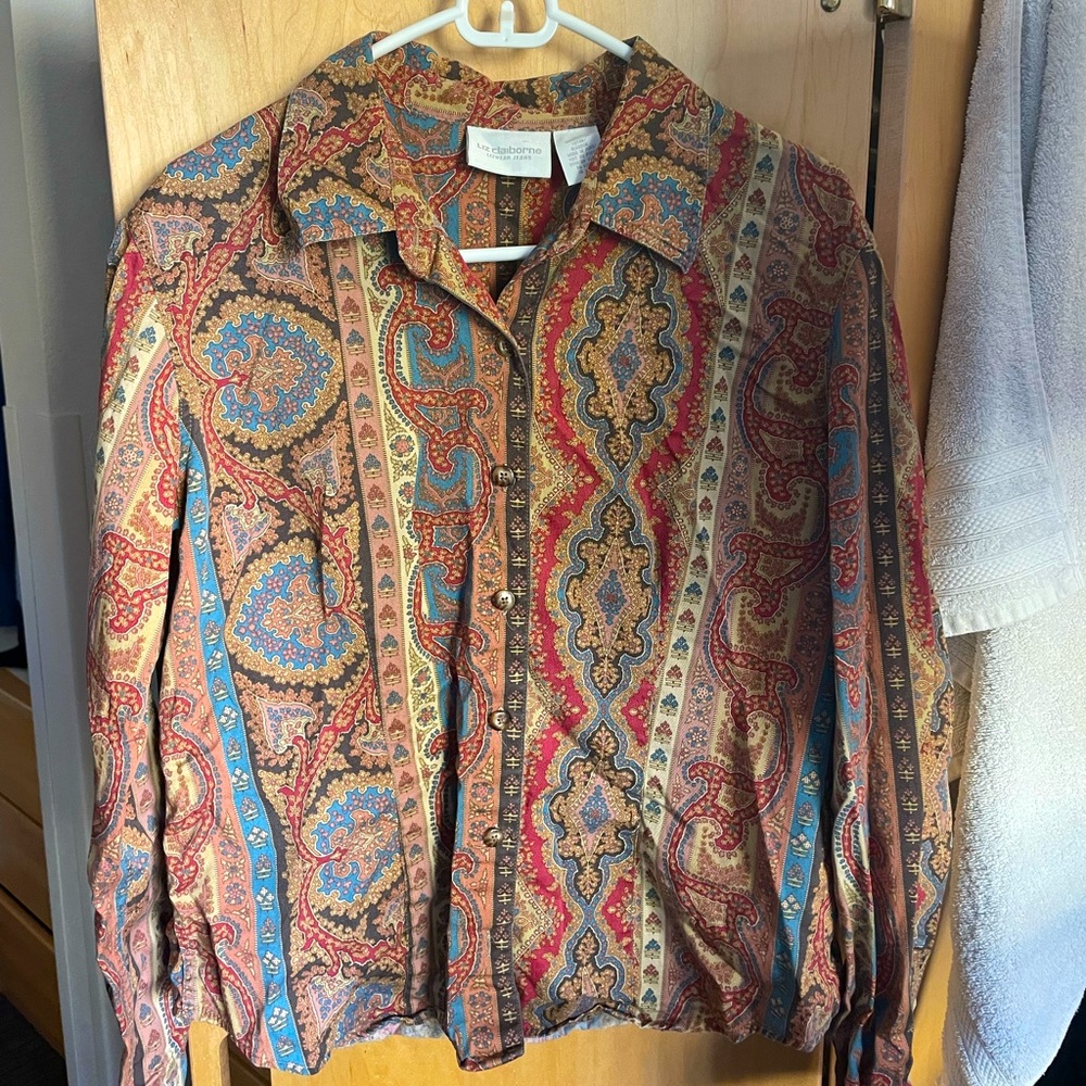 Paisley printed button down